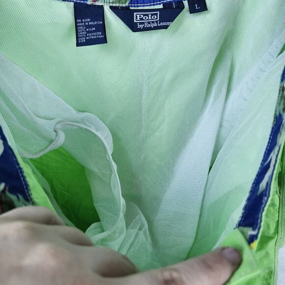 Polo Ralph Lauren Board Shorts Mens L Lime Green Distressed Wash Swim Trunks - Picture 12 of 14